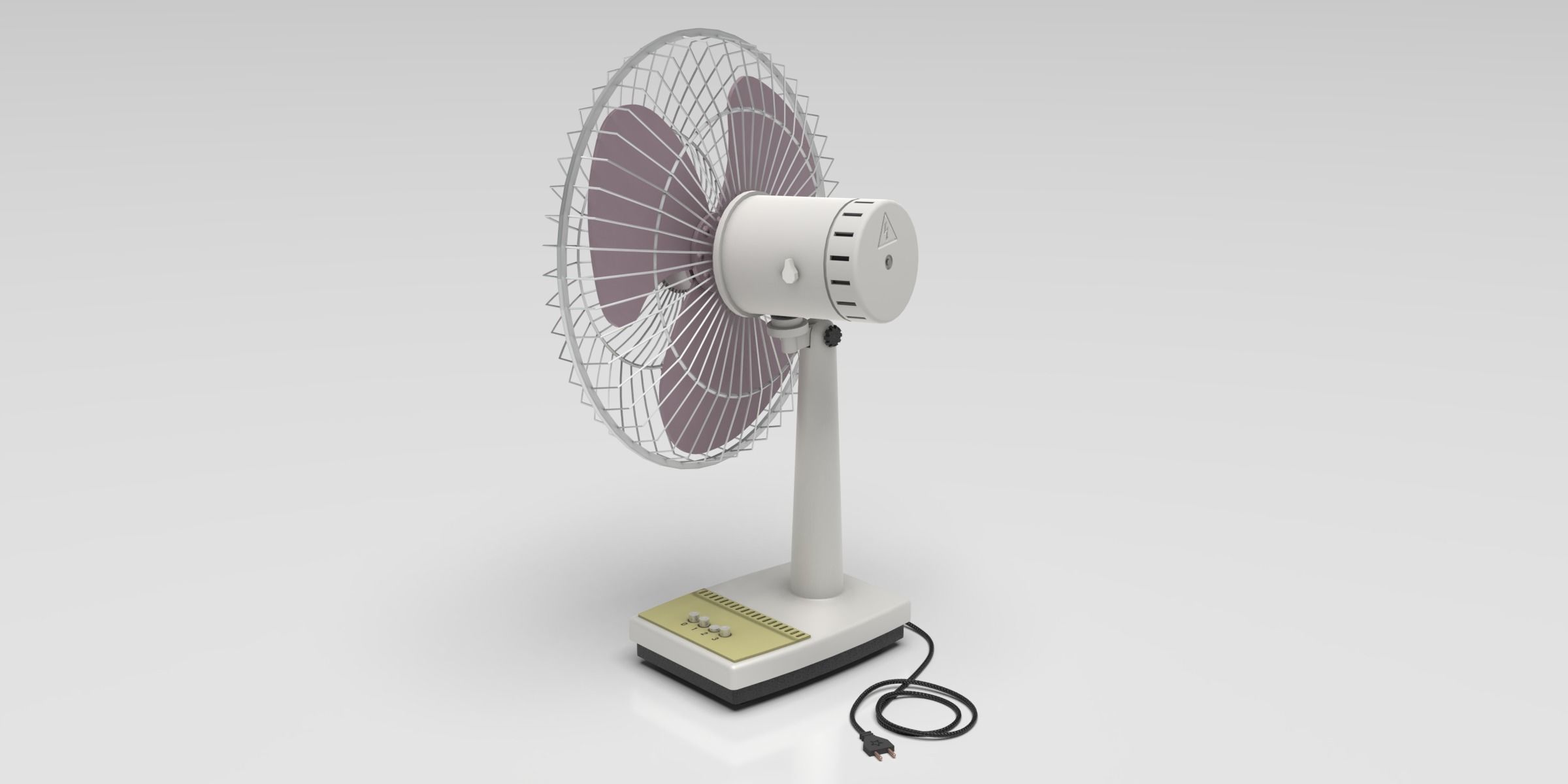 Table Fan Low-poly 3D model_6