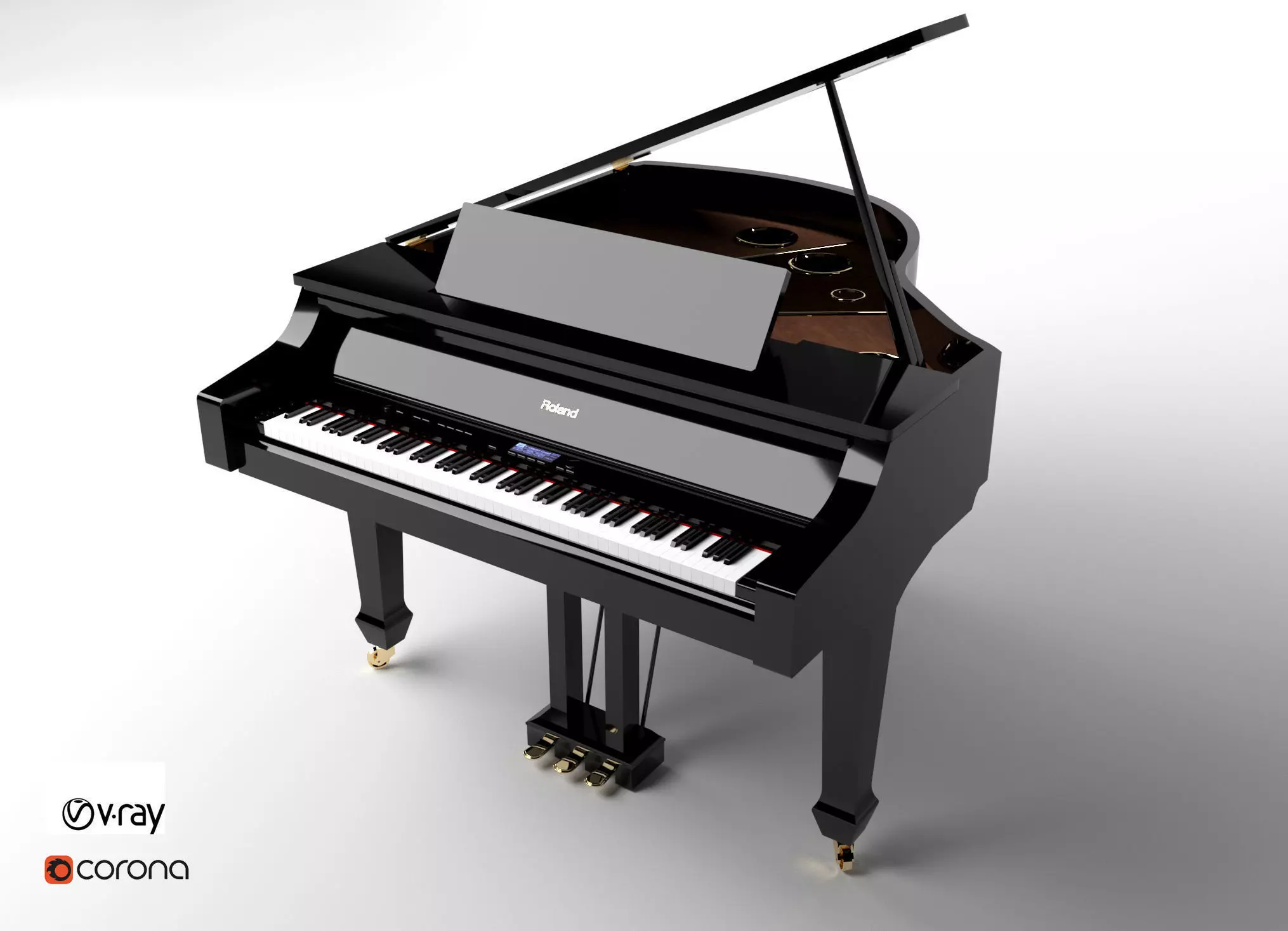 Roland Grand Piano 3D model_0