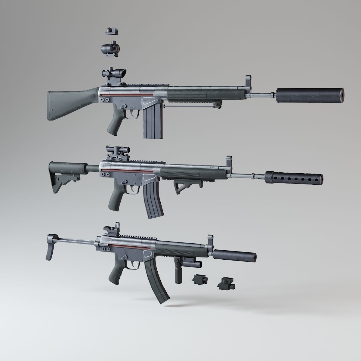 HK Rifles Kit 3D model_4
