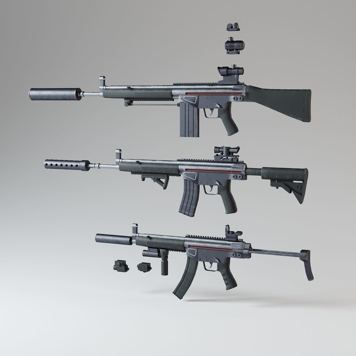 HK Rifles Kit 3D model_2
