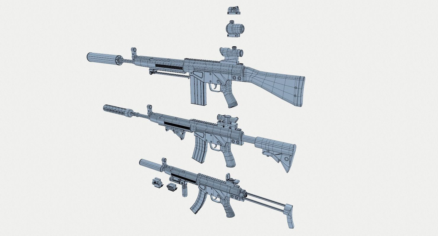 HK Rifles Kit 3D model_11