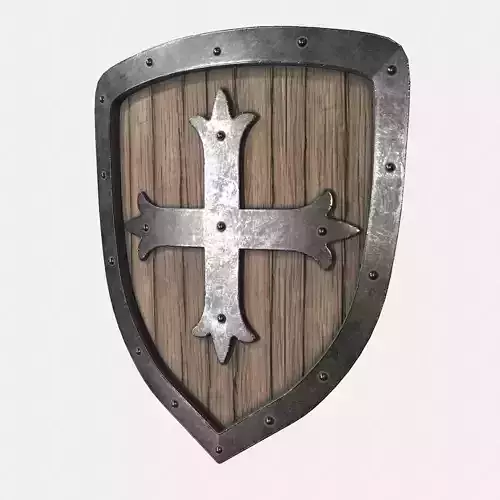 Shield Wood Low-poly 3D model