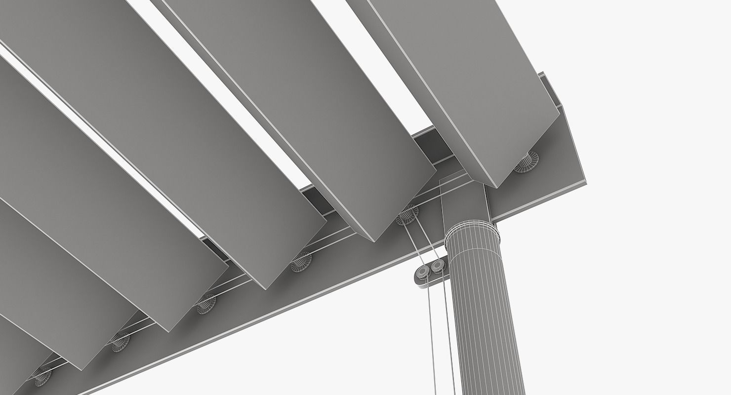 Patio pergola 3D model_8