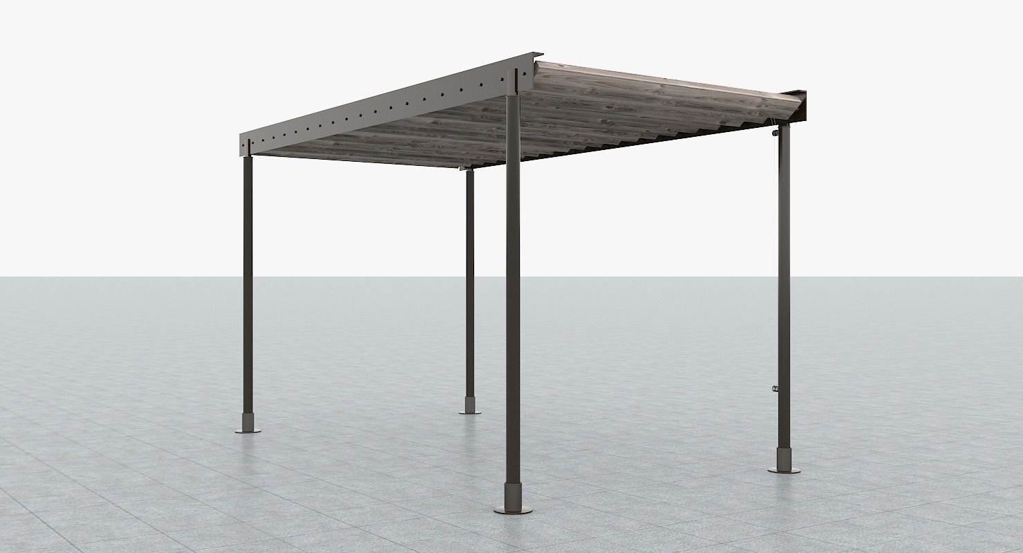 Patio pergola 3D model_1