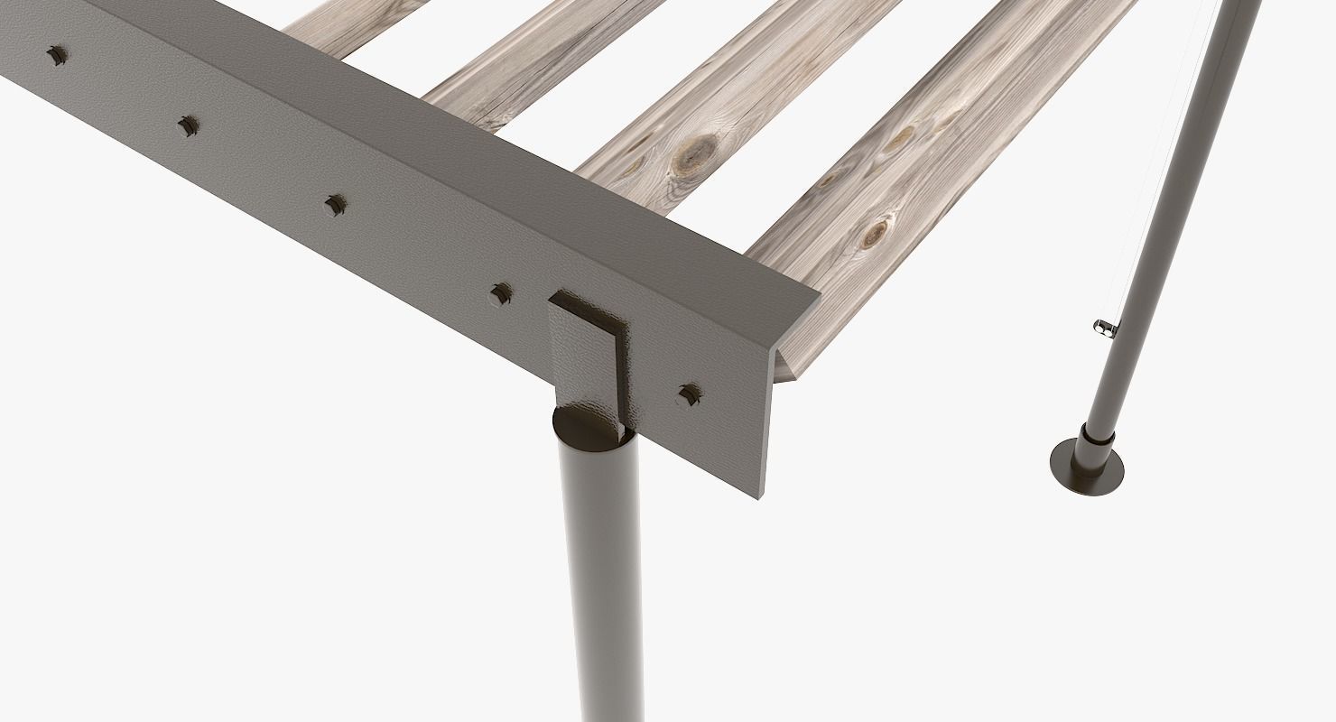 Patio pergola 3D model_7