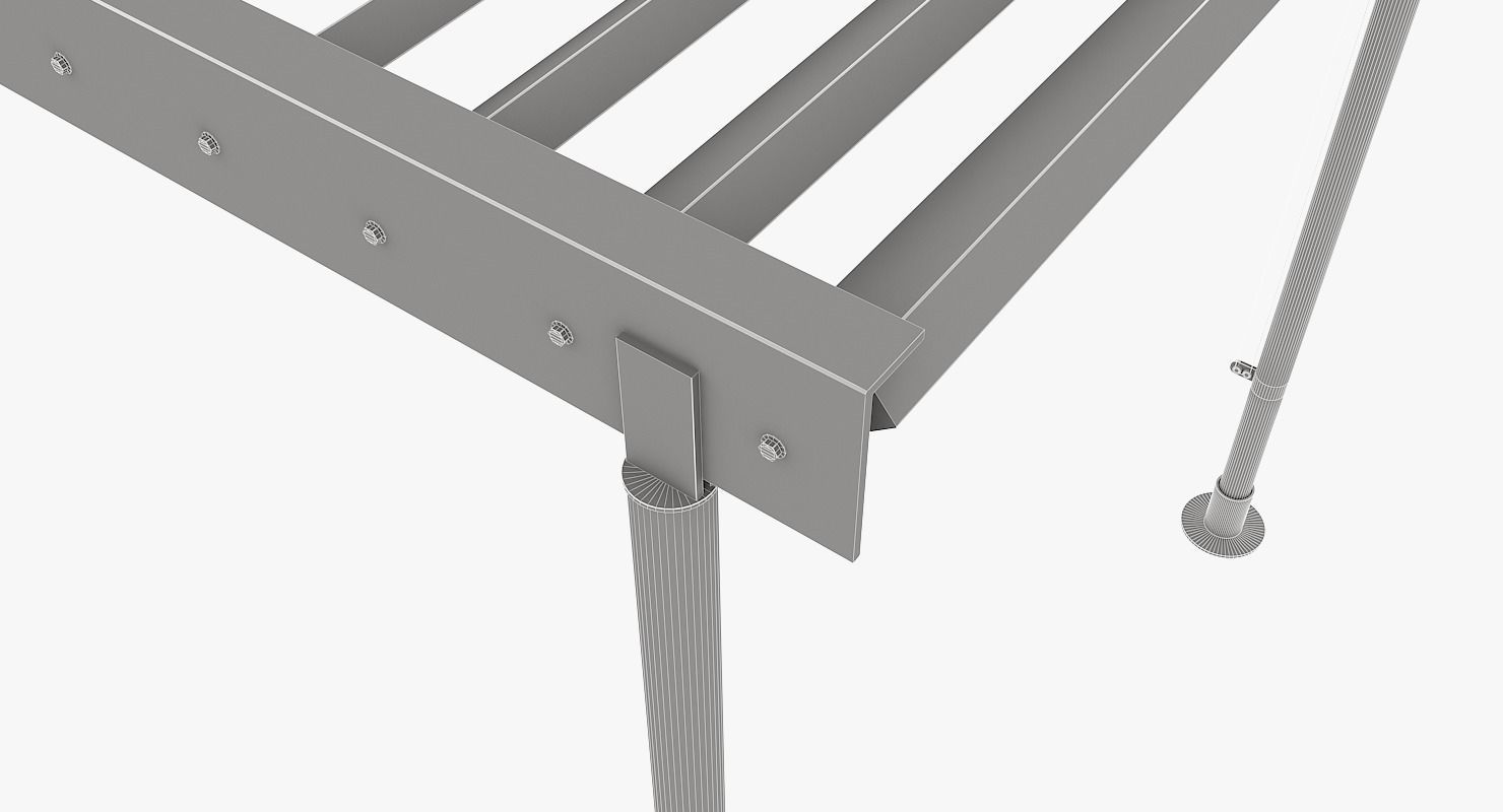 Patio pergola 3D model_6