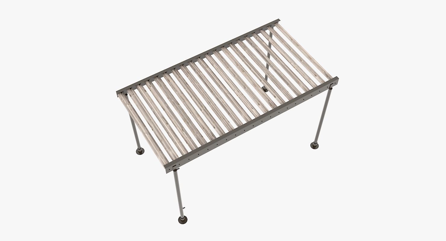 Patio pergola 3D model_2