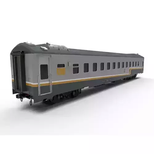 Carriage passenger train Low-poly 3D model