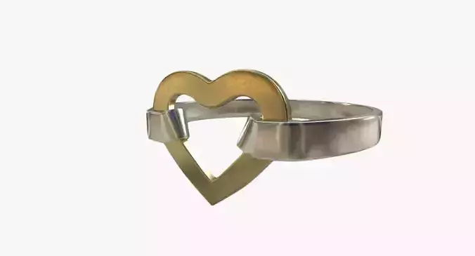 Heart Ring Gold Silver