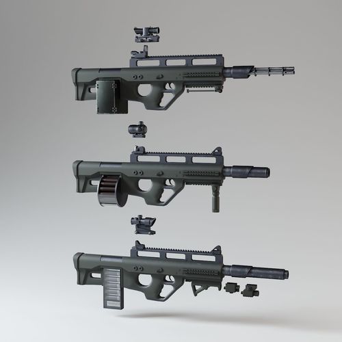Heavy Modular Gun Kit 3D model