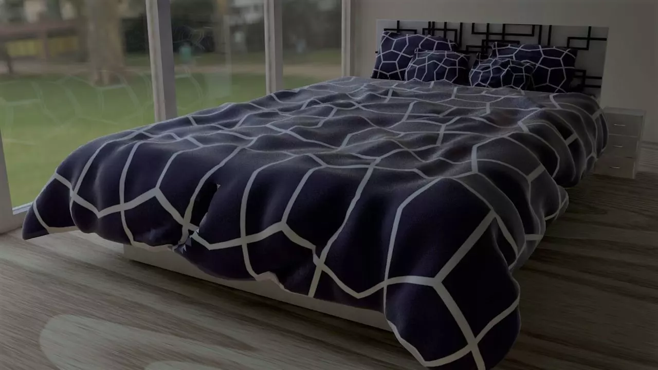 Modern Designer Bed Free 3D model