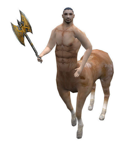 3D Centaur man on horse with axe Low-poly 3D model