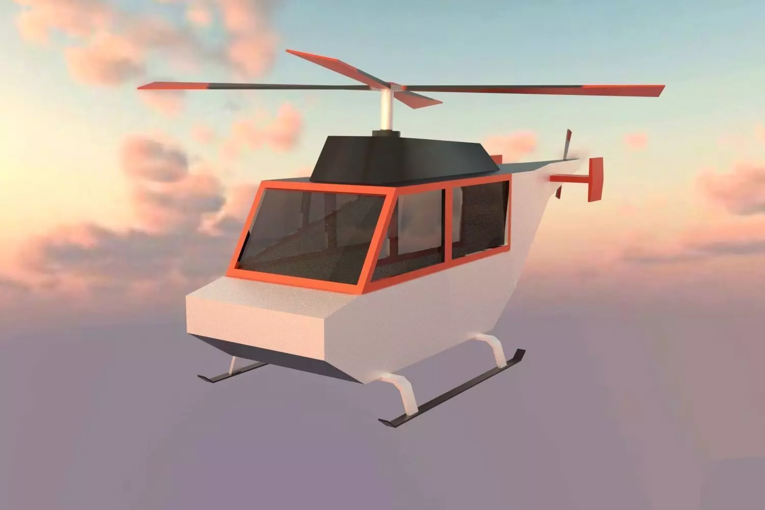 helicopter flying in sky Free low-poly 3D model