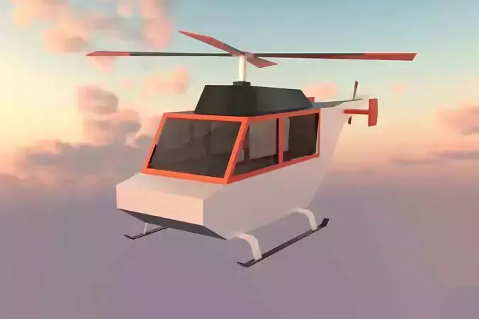 helicopter flying in sky Free low-poly 3D model