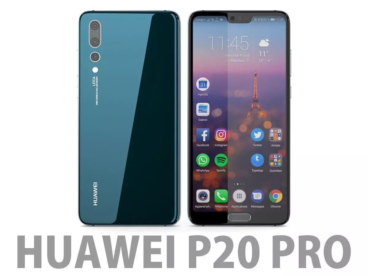 Huawei P20 Pro Midnight Blue 3D model_0