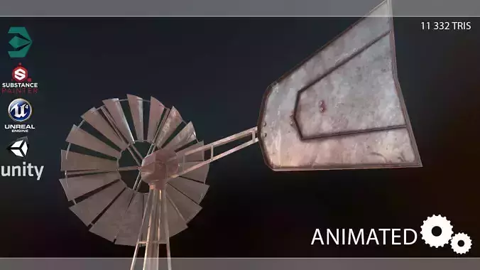 Low Poly Windmill PBR Low-poly 3D model