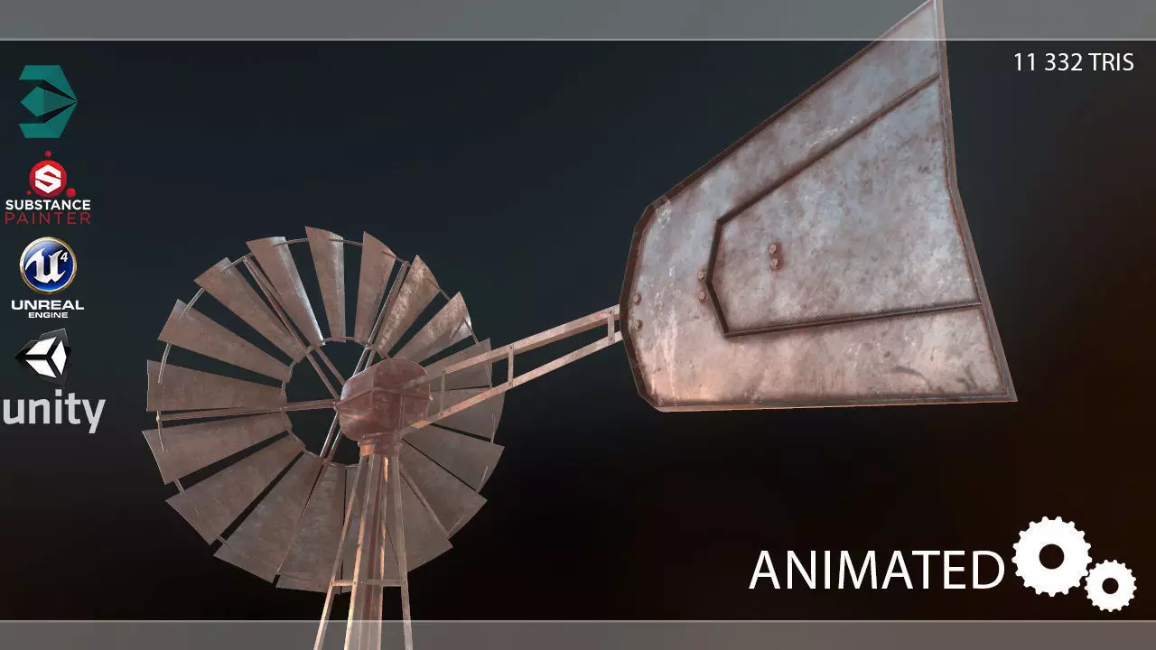 Low Poly Windmill PBR Low-poly 3D model_0