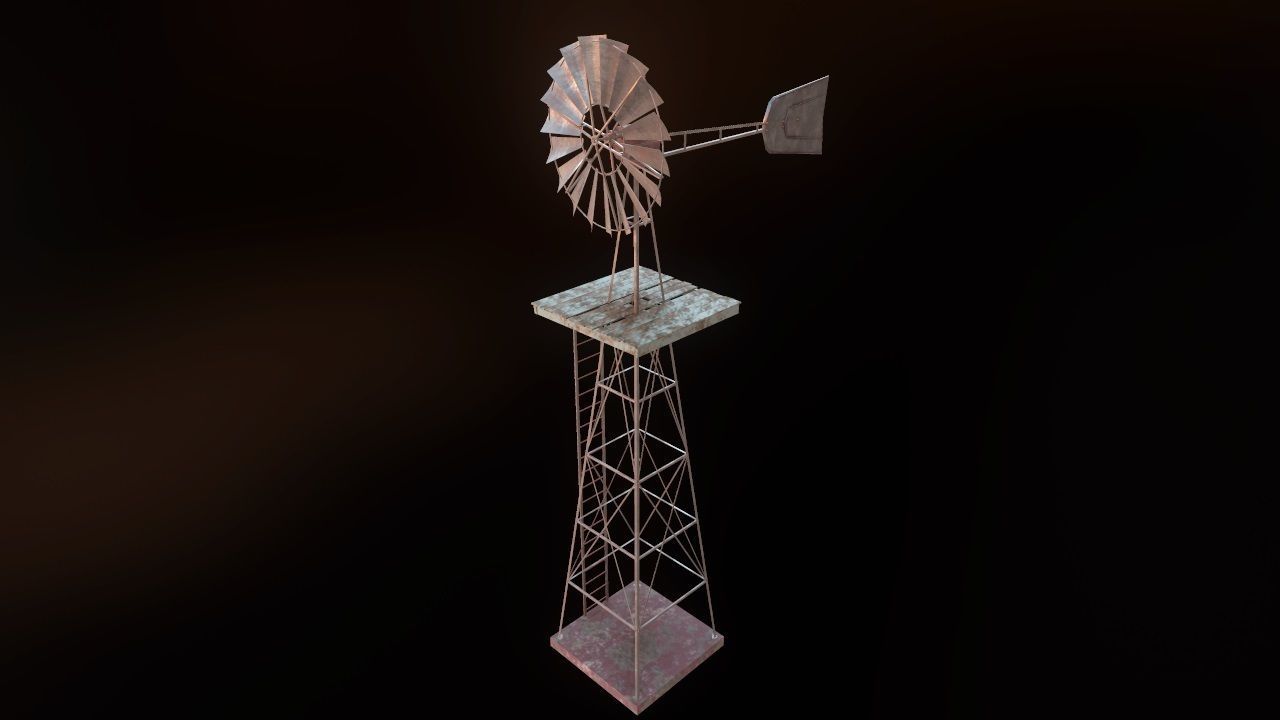 Low Poly Windmill PBR Low-poly 3D model_5