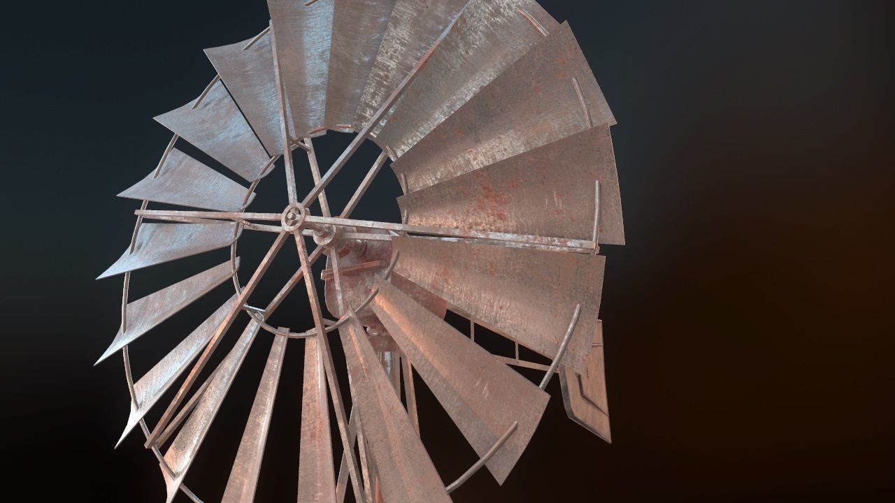 Low Poly Windmill PBR Low-poly 3D model_16