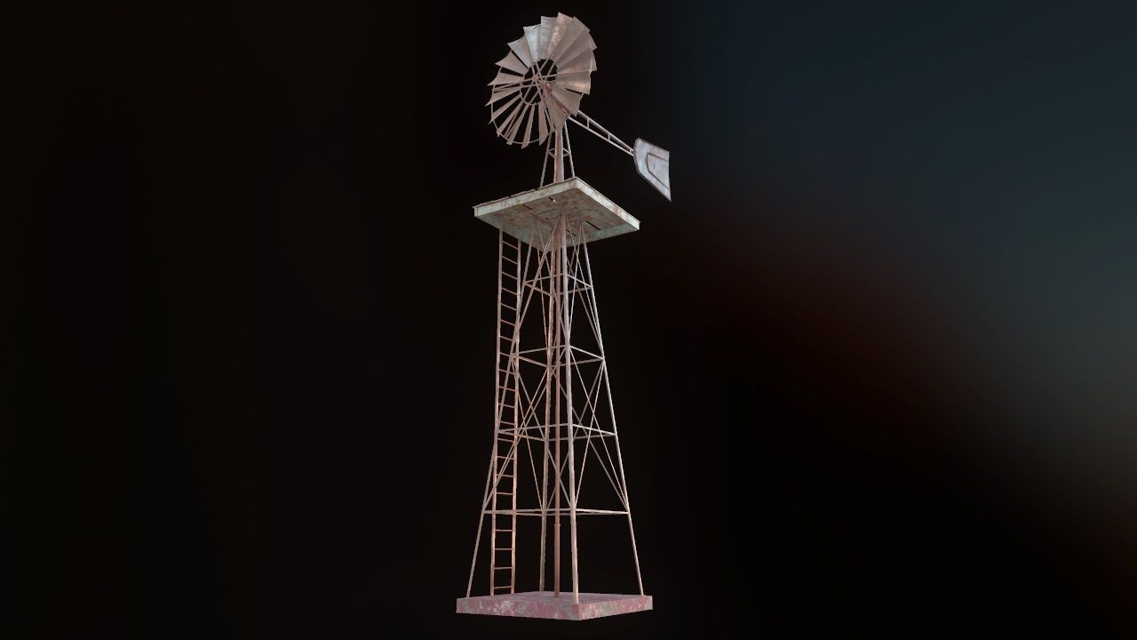 Low Poly Windmill PBR Low-poly 3D model_7