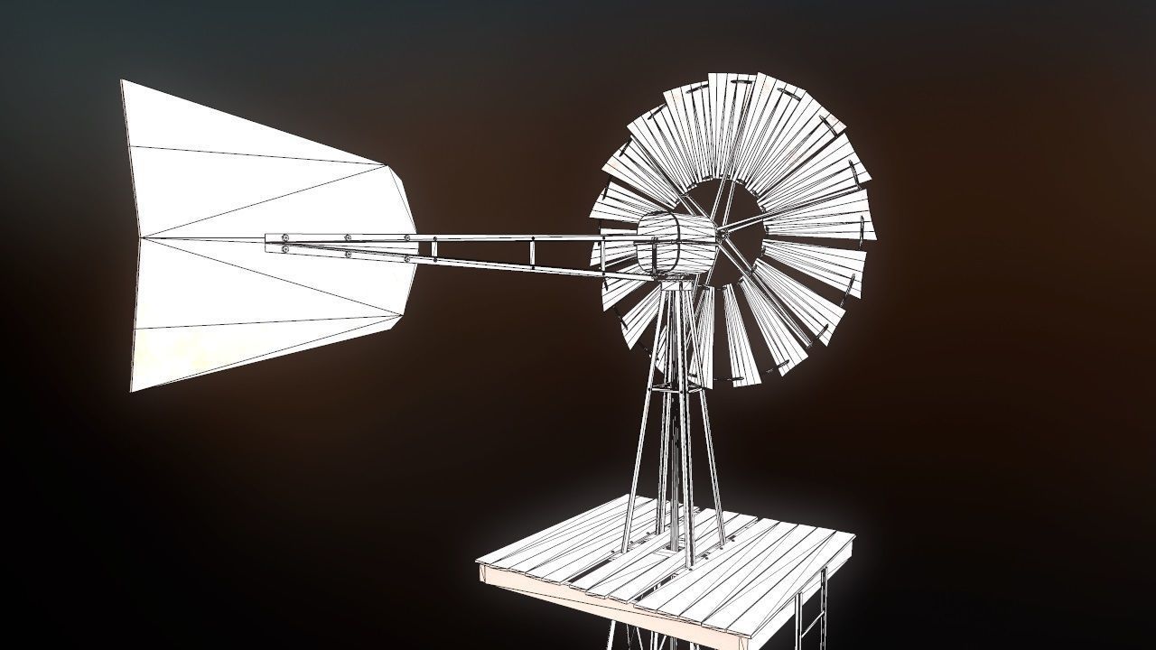 Low Poly Windmill PBR Low-poly 3D model_31
