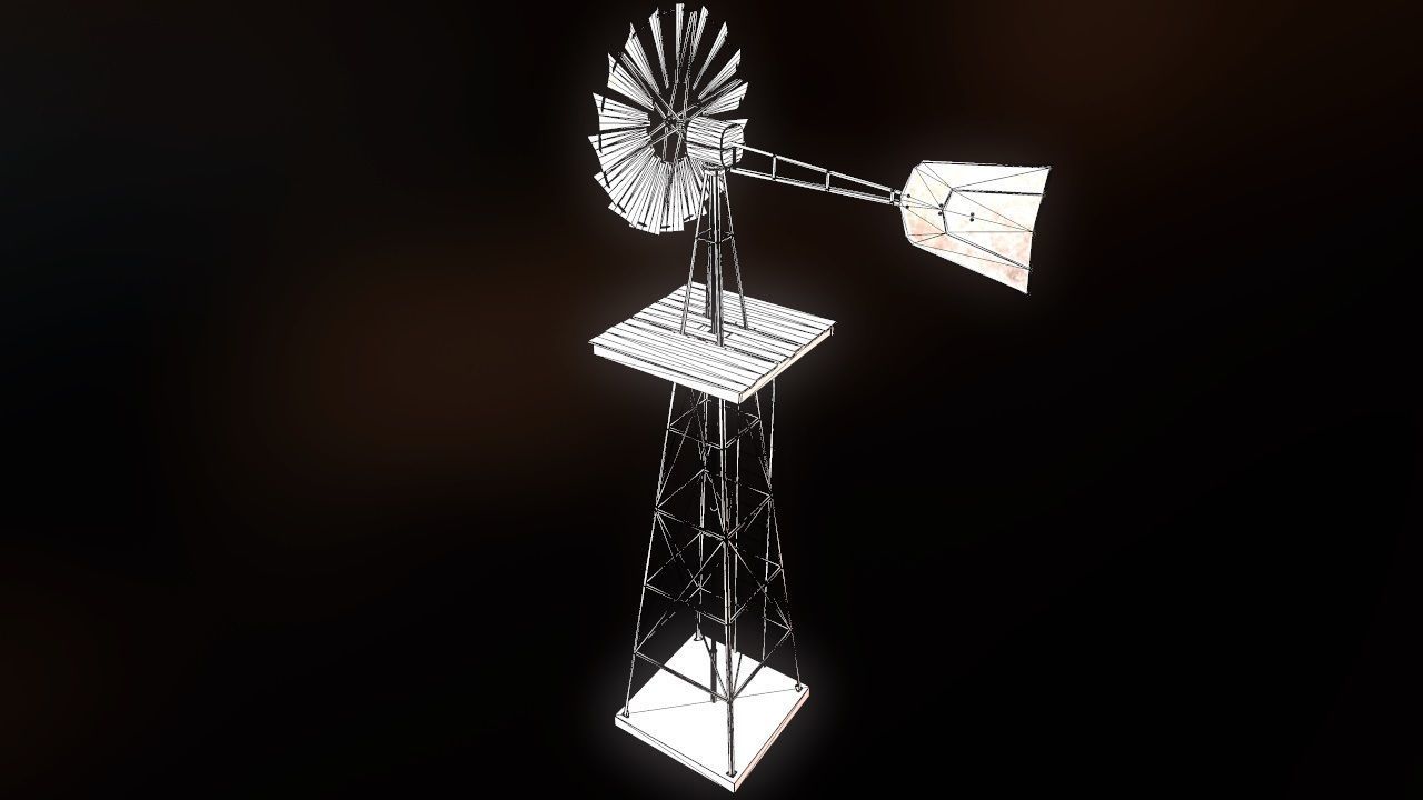 Low Poly Windmill PBR Low-poly 3D model_24
