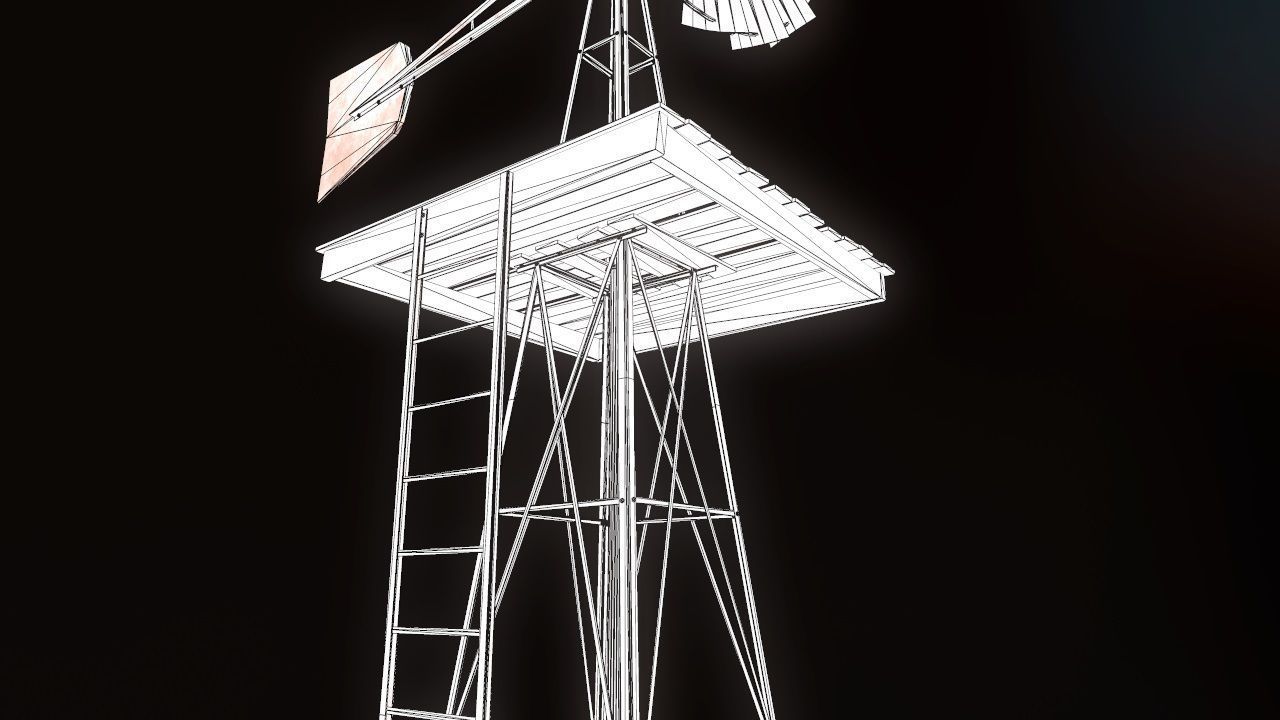 Low Poly Windmill PBR Low-poly 3D model_29