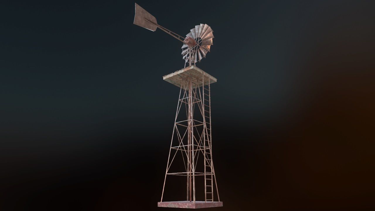 Low Poly Windmill PBR Low-poly 3D model_3