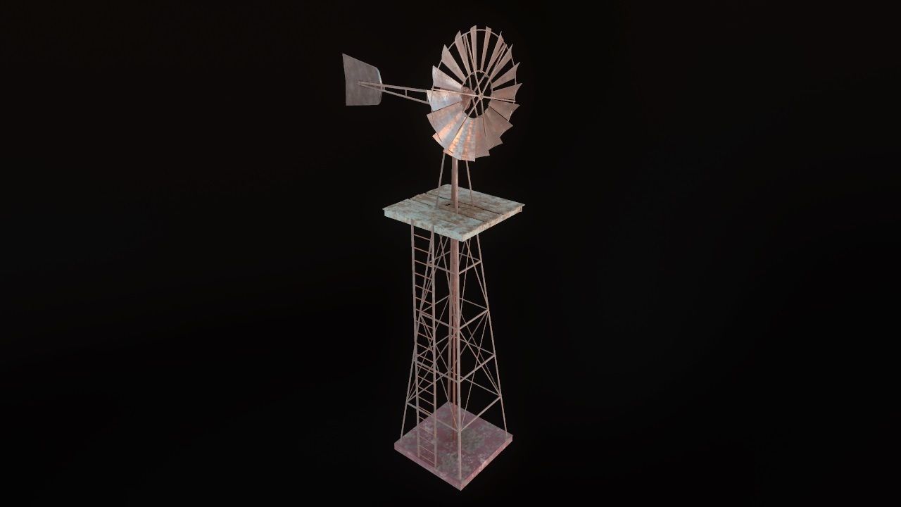 Low Poly Windmill PBR Low-poly 3D model_6