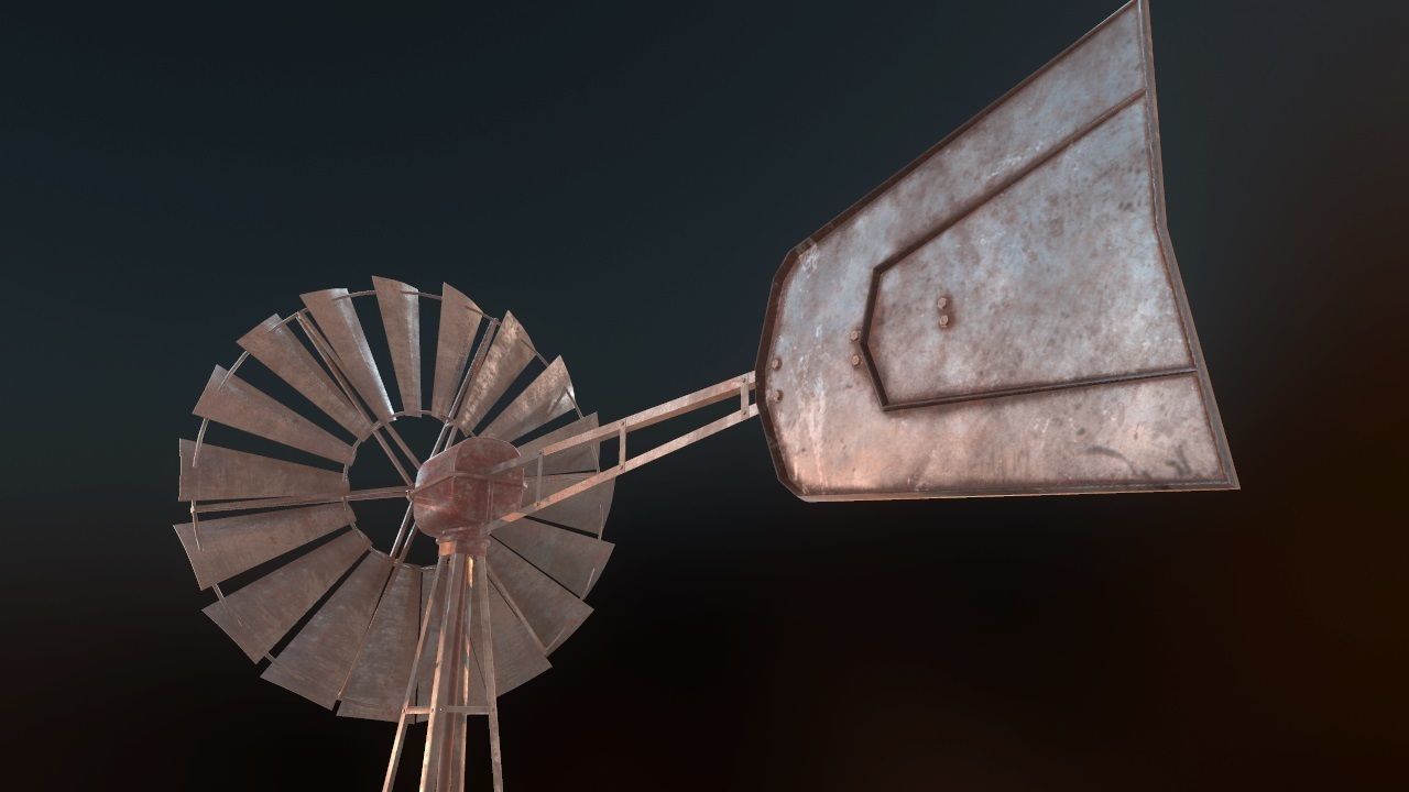 Low Poly Windmill PBR Low-poly 3D model_21