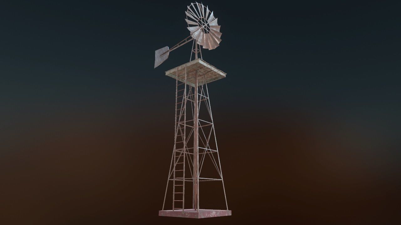 Low Poly Windmill PBR Low-poly 3D model_4