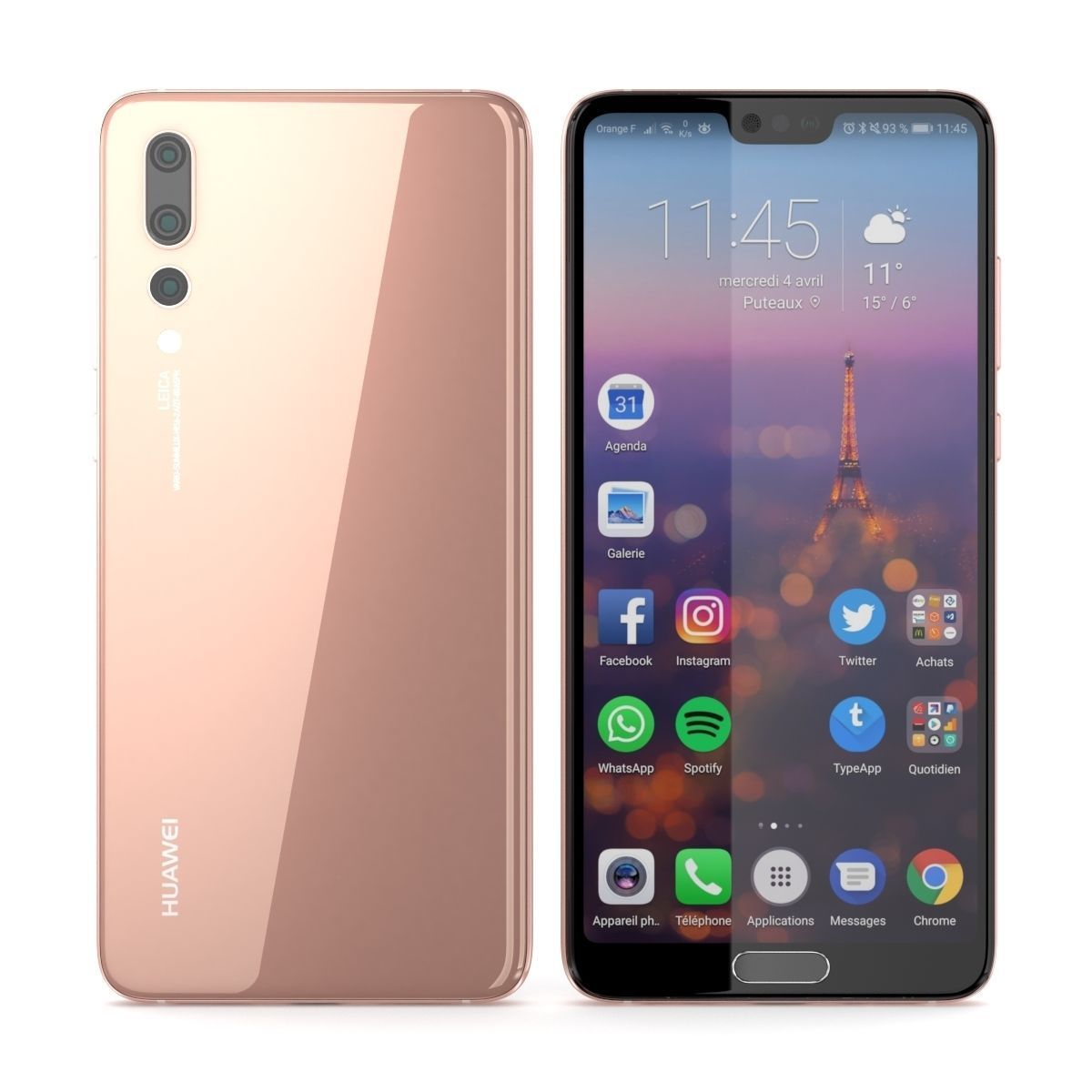 Huawei P20 Pro Pink Gold 3D model_1