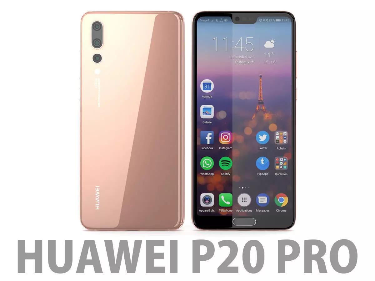 Huawei P20 Pro Pink Gold 3D model_0