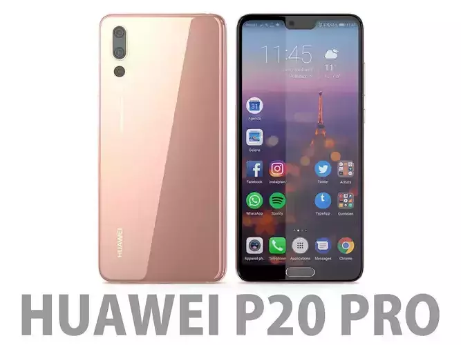 Huawei P20 Pro Pink Gold 3D model