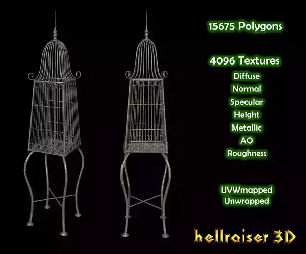 Bird Cage - PBR - Textured