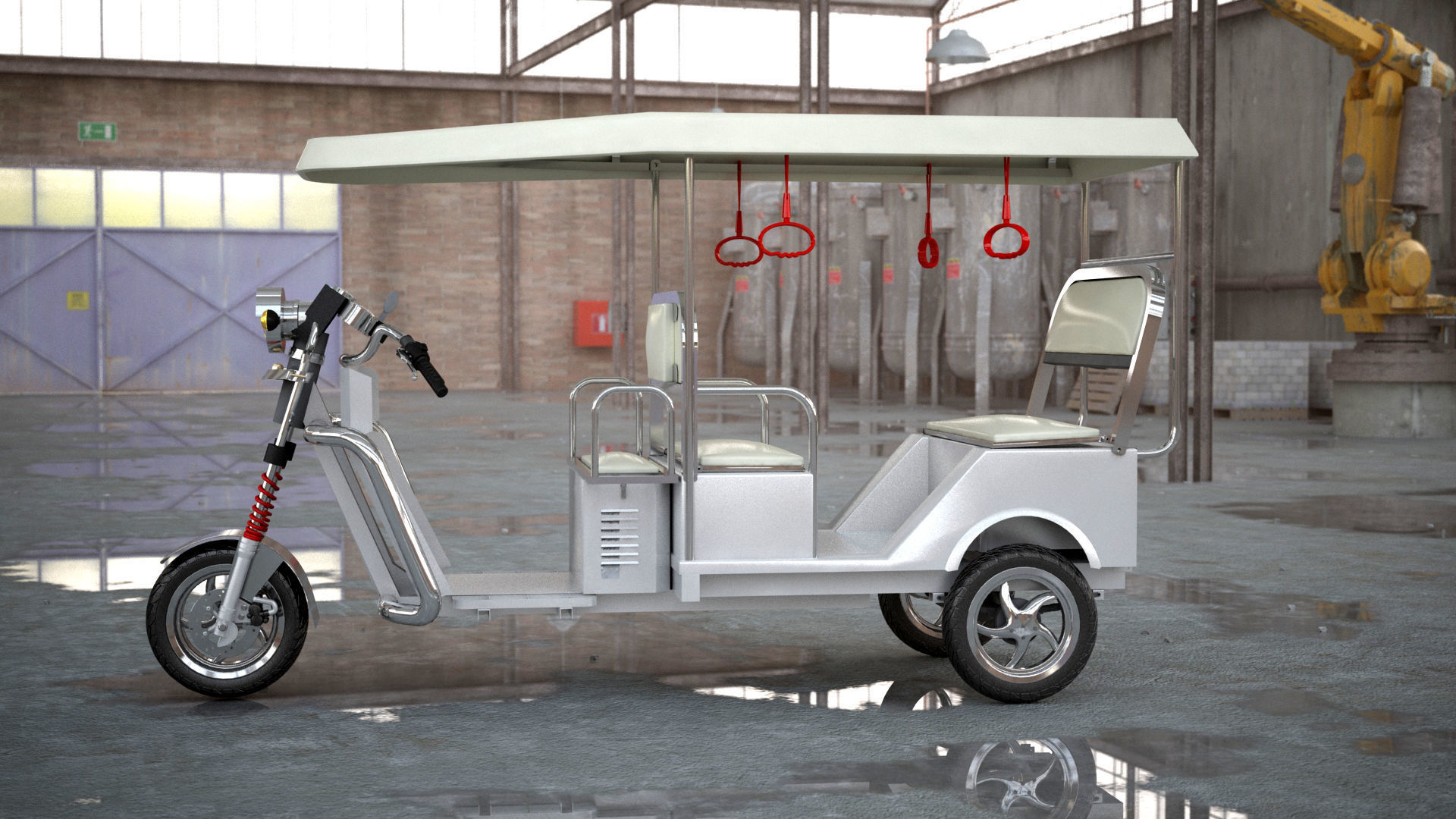 Electronic Rickshaw - High Poly 3D model_1