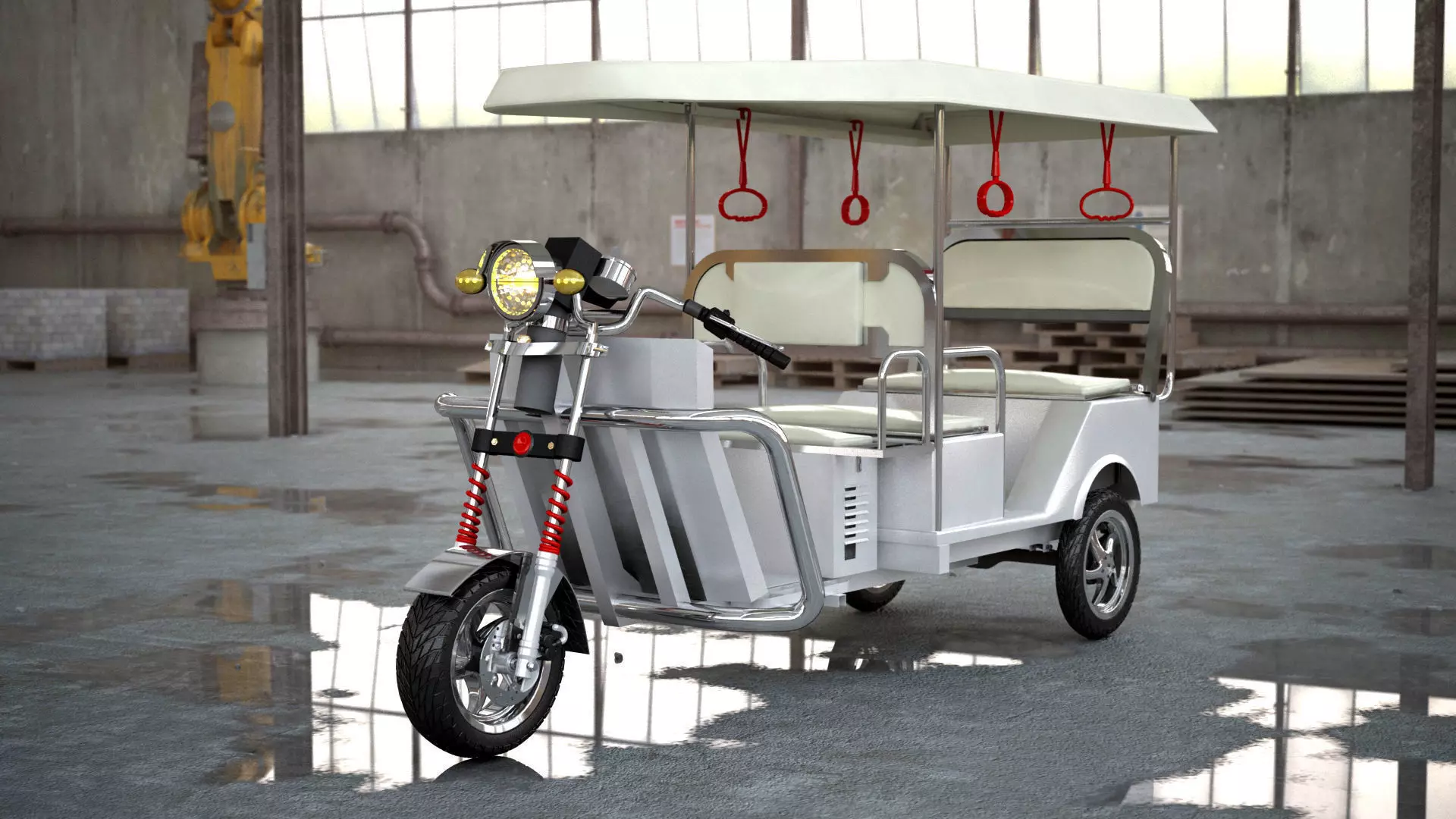 Electronic Rickshaw - High Poly 3D model_0
