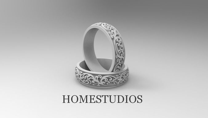 Ring with pattern 2 3D print model