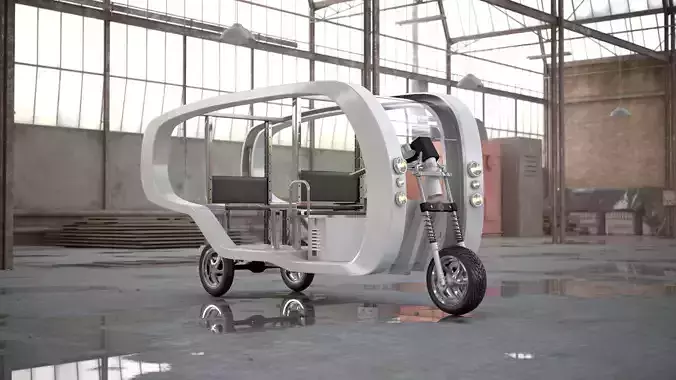 Electronic Future Rickshaw 3D model Electronic Future Rickshaw 3D model