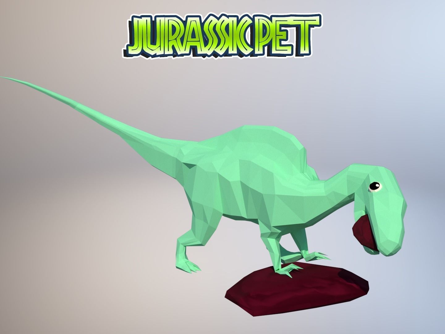 Becklespinax jurassic pet Low-poly 3D model_2