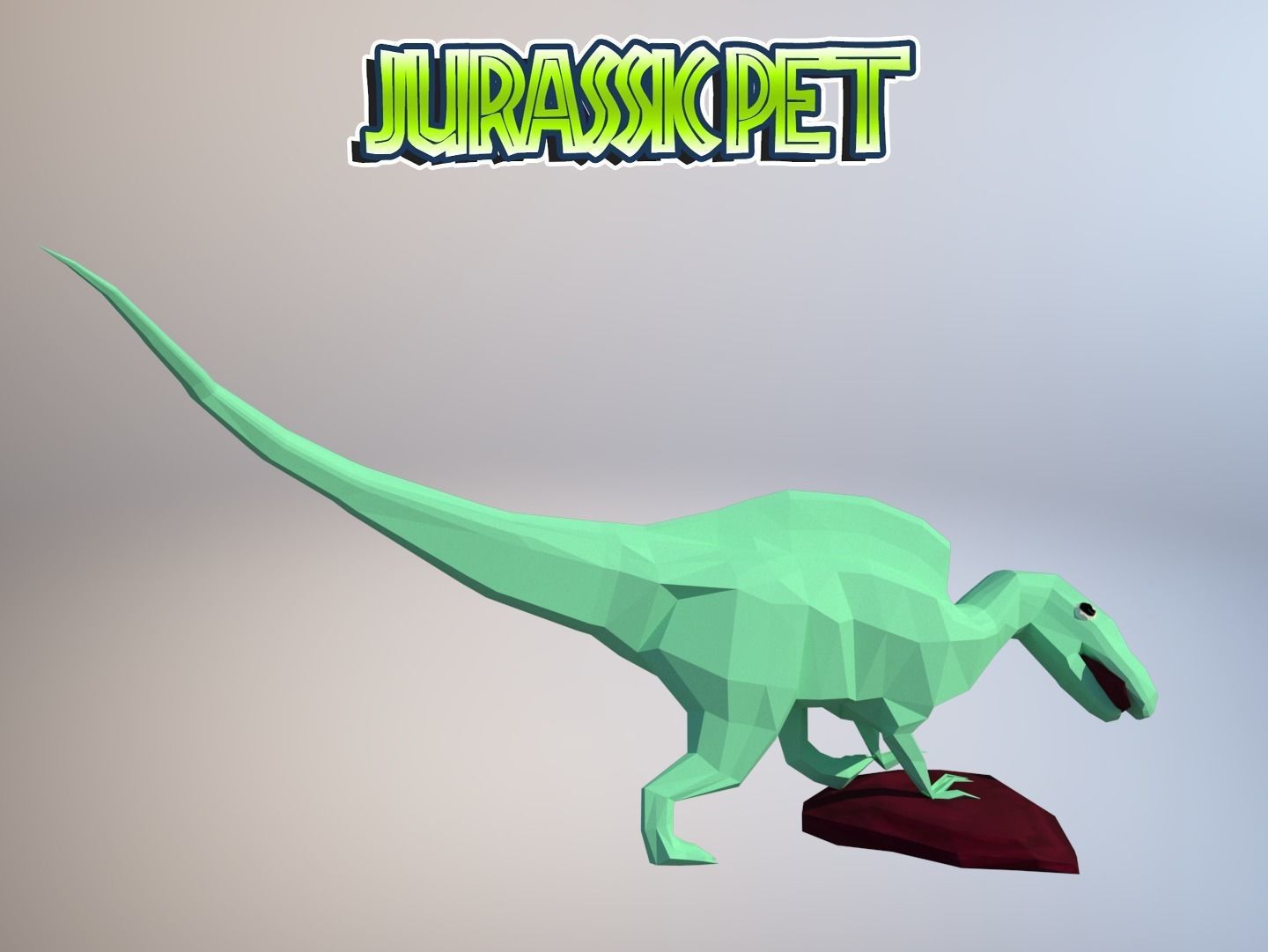 Becklespinax jurassic pet Low-poly 3D model_4