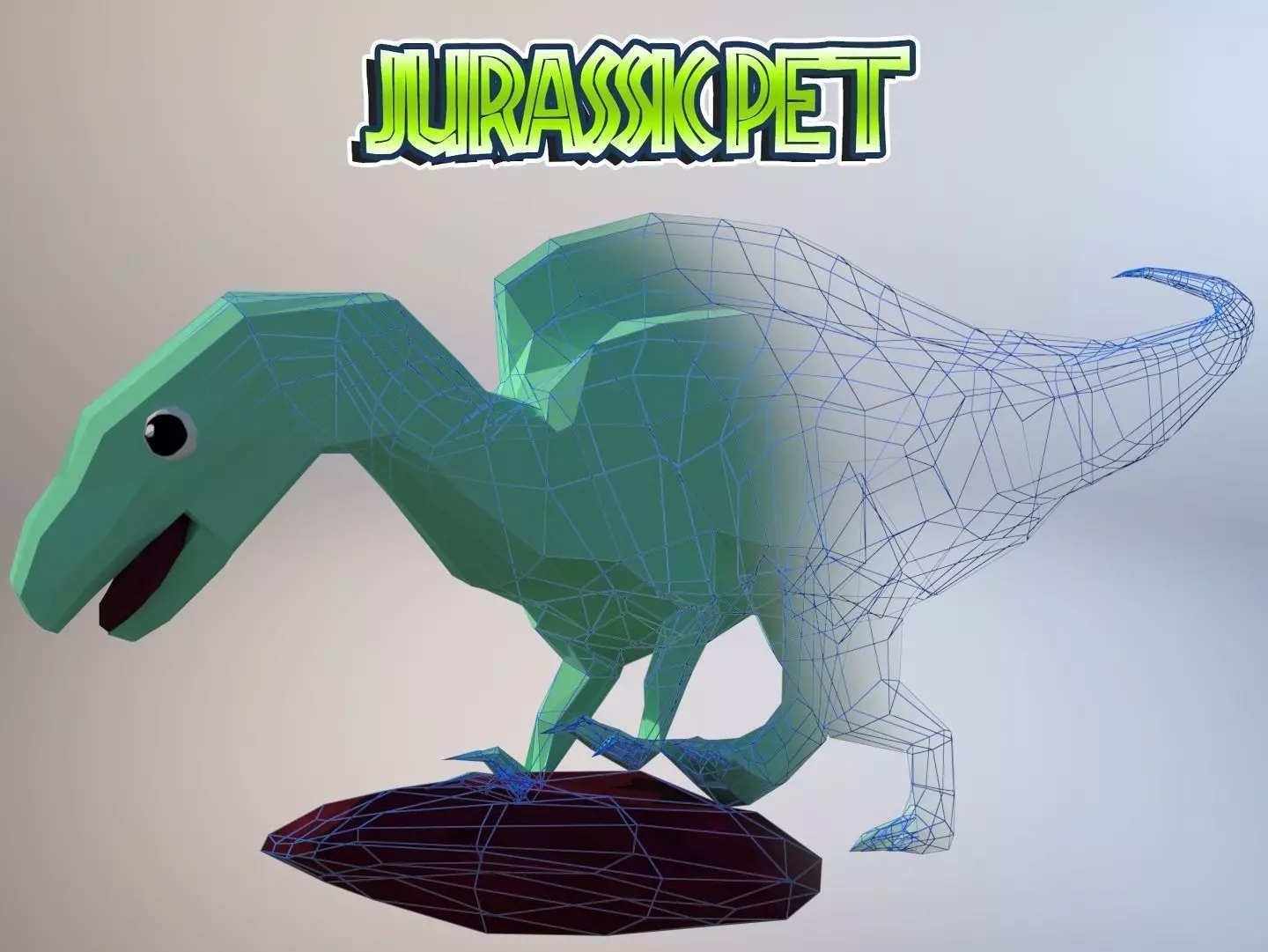 Becklespinax jurassic pet Low-poly 3D model_0