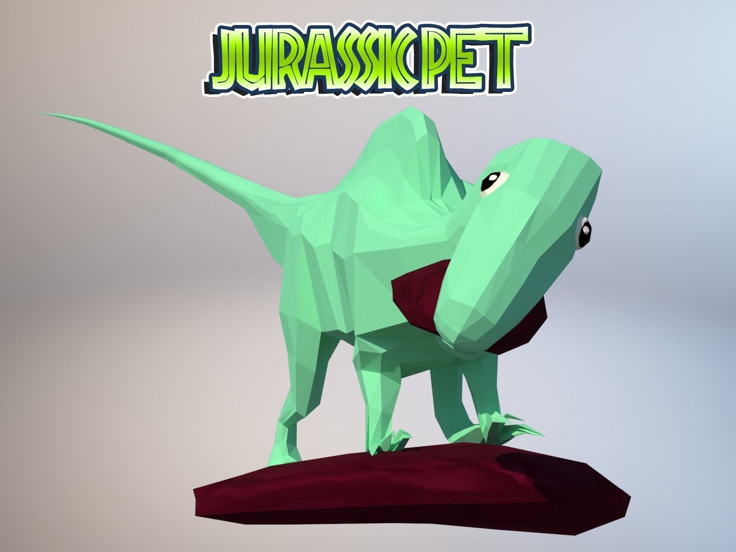 Becklespinax jurassic pet Low-poly 3D model_1