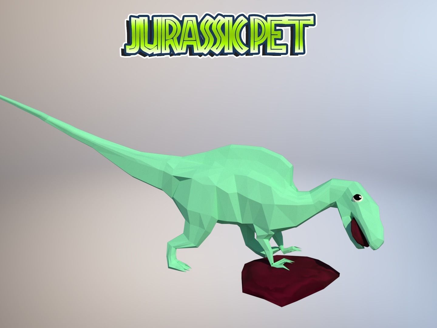 Becklespinax jurassic pet Low-poly 3D model_3