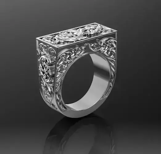 scroll work signet ring 