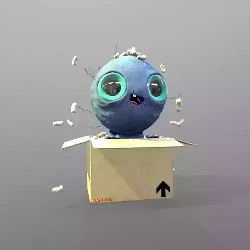 Cute Monster In Box