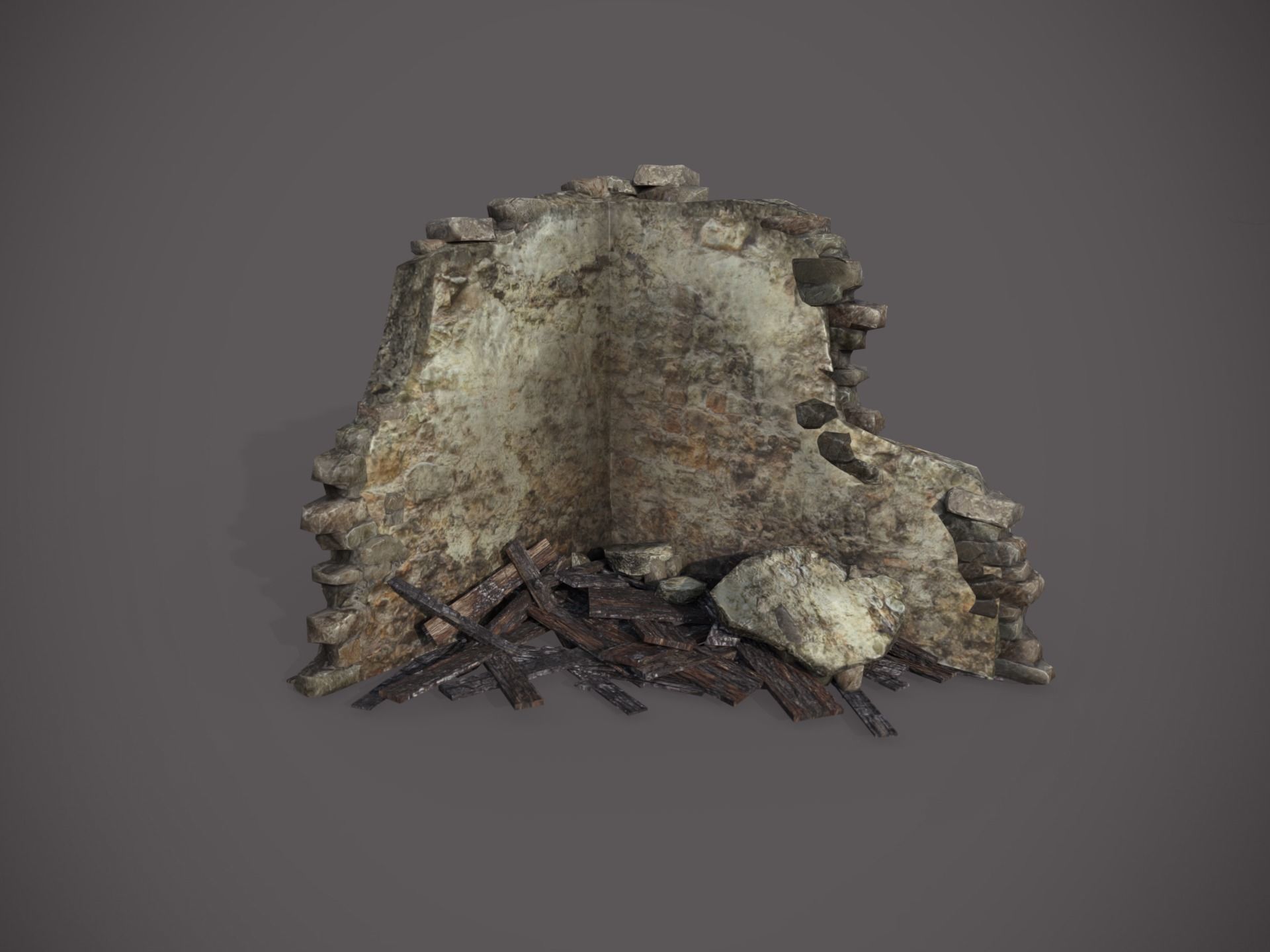 Rubble and Debris - Collection 2 Low-poly 3D model_41