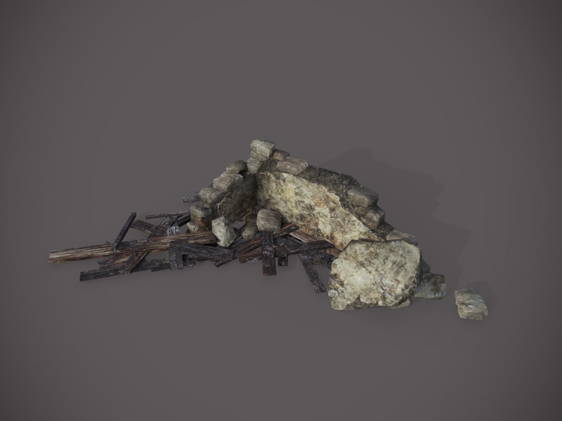 Rubble and Debris - Collection 2 Low-poly 3D model_39