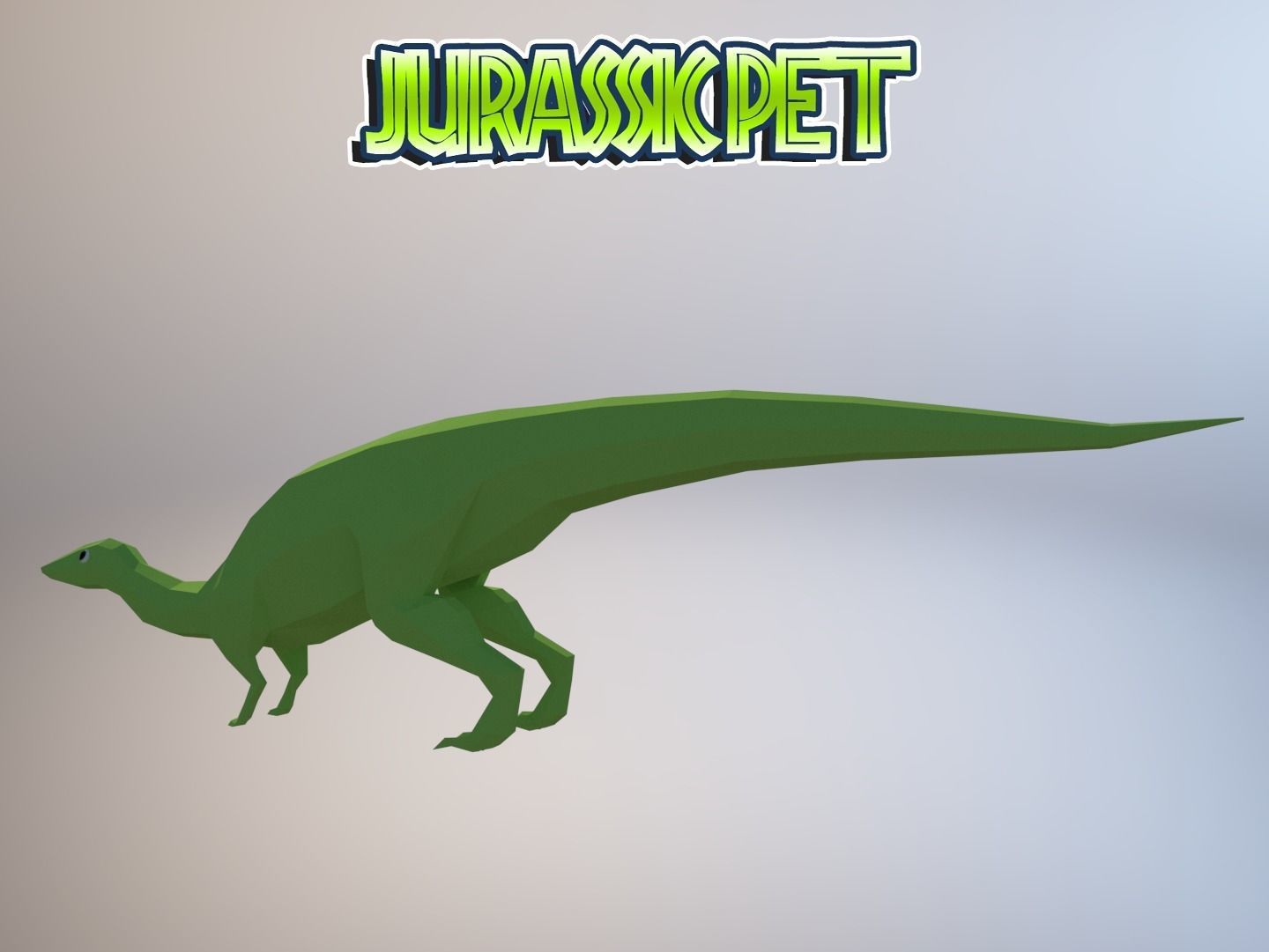 Plateosaurus jurassic pet Low-poly 3D model_4