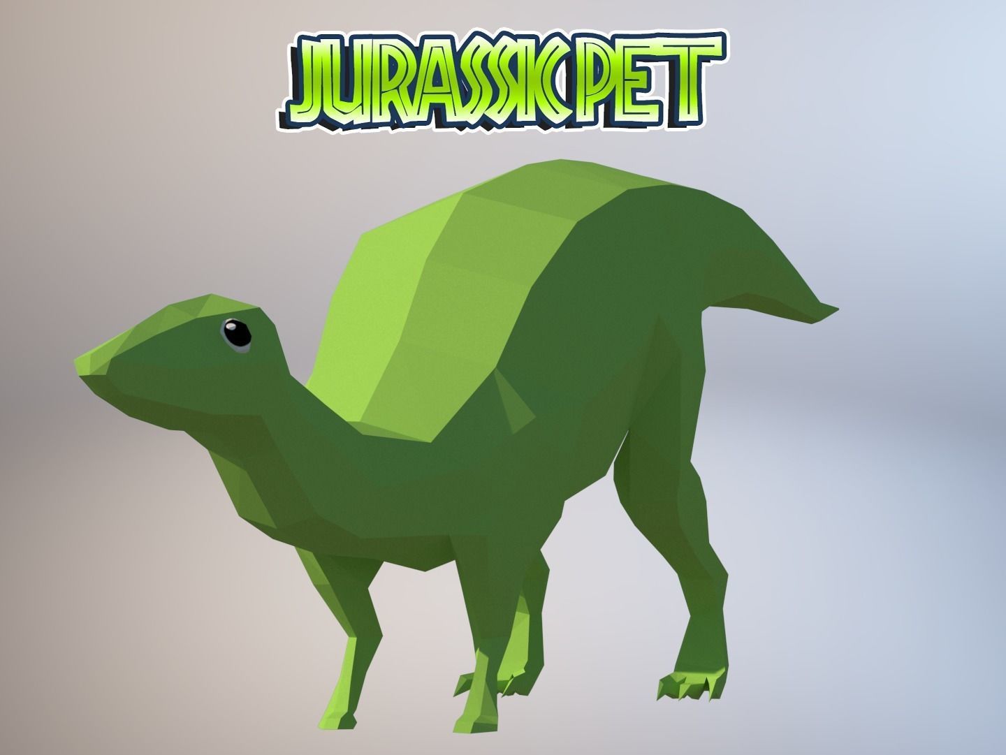 Plateosaurus jurassic pet Low-poly 3D model_2